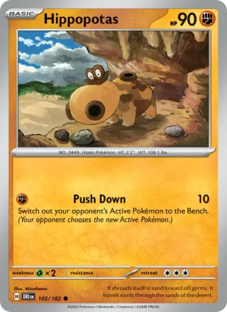 Hippopotas #105 · Destined Rivals Pokémon card