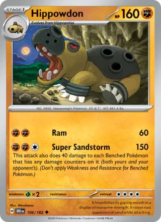 Hippowdon #106 · Destined Rivals Pokémon card