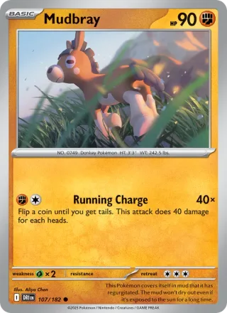 Mudbray #107 · Destined Rivals Pokémon card