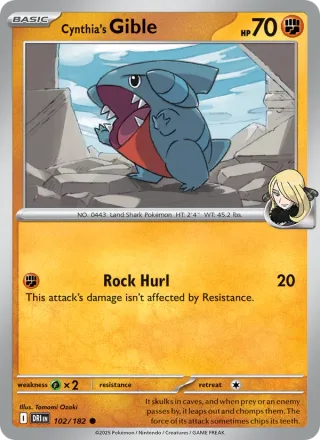 Cynthia's Gible #102 · Destined Rivals Pokémon card