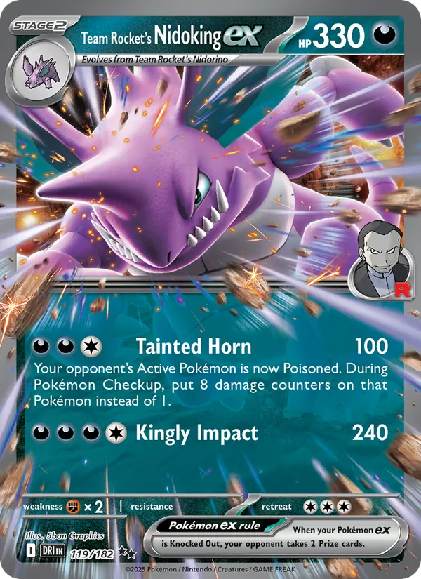 Team Rocket's Nidoking ex full card art