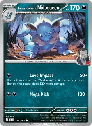 Team Rocket's Nidoqueen #116 · Destined Rivals Pokémon card