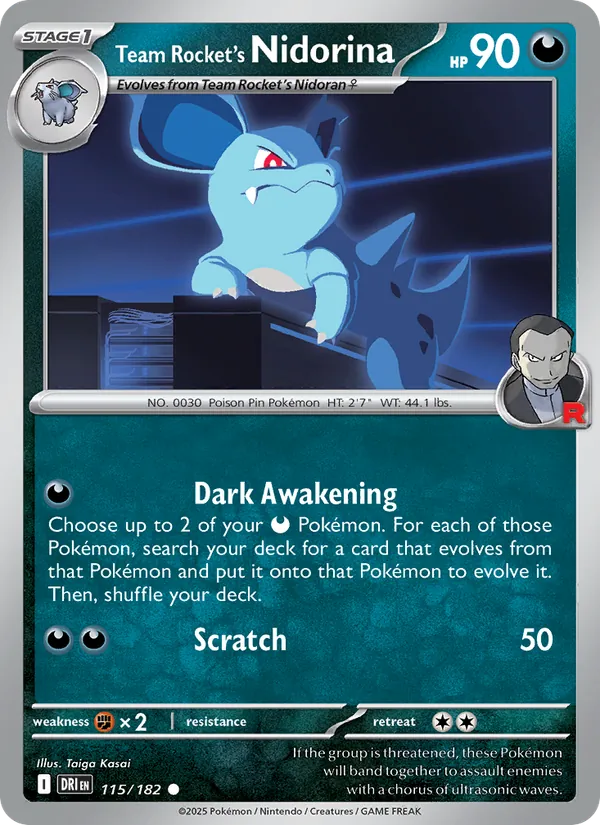 Team Rocket's Nidorina full card art