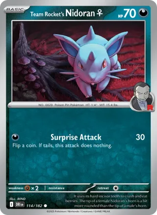 Team Rocket's Nidoran♀ #114 · Destined Rivals Pokémon card