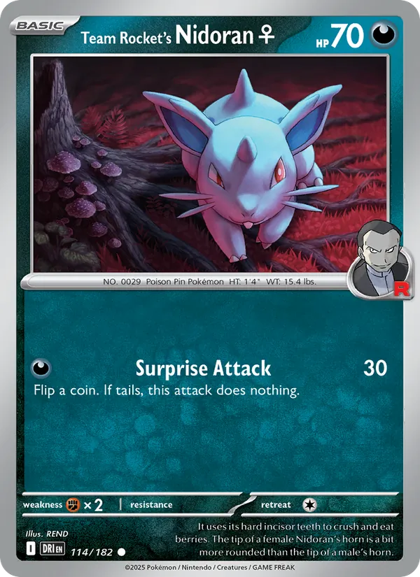 Team Rocket's Nidoran♀ full card art