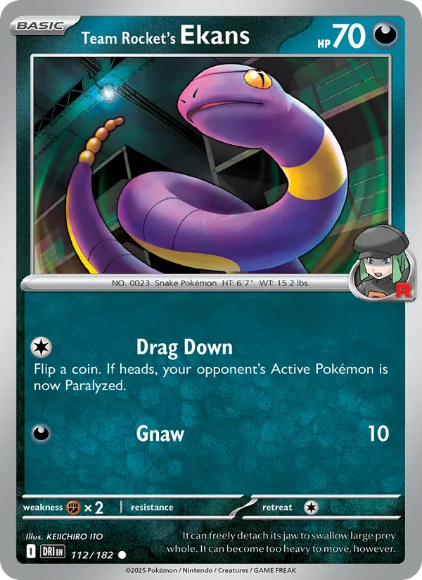 Team Rocket's Ekans full card art