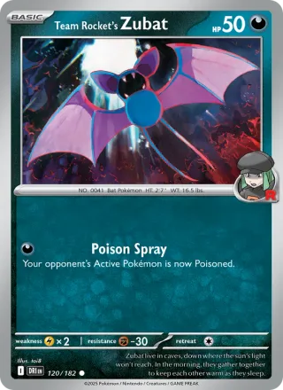 Team Rocket's Zubat #120 · Destined Rivals Pokémon card