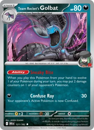 Team Rocket's Golbat #121 · Destined Rivals Pokémon card