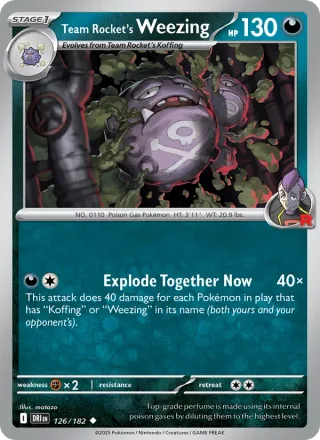 Team Rocket's Weezing #126 · Destined Rivals Pokémon card