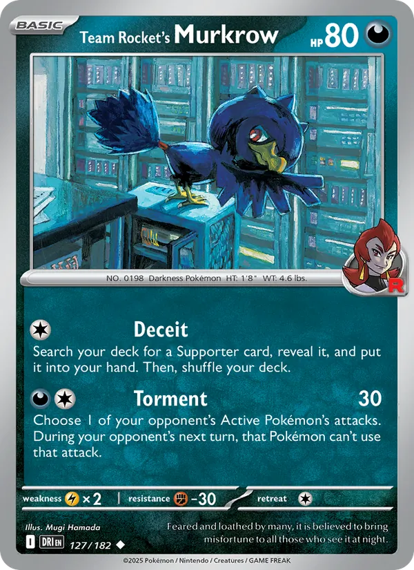 Team Rocket's Murkrow full card art
