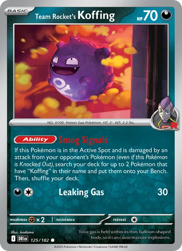 Team Rocket's Koffing full card art