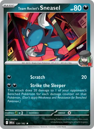Team Rocket's Sneasel #128 · Destined Rivals Pokémon card