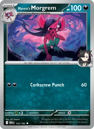 Marnie's Morgrem #135 · Destined Rivals Pokémon card