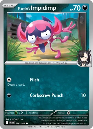 Marnie's Impidimp #134 · Destined Rivals Pokémon card