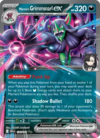 Marnie's Grimmsnarl ex #136 · Destined Rivals Pokémon card