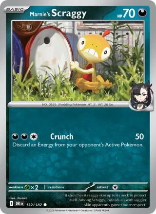 Marnie's Scraggy #132 · Destined Rivals Pokémon card