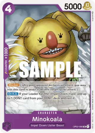 Minokoala #OP02-086 · Paramount War Pre-Release Cards One Piece card