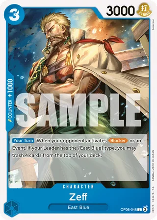 Zeff #OP06-048 · Wings of the Captain Pre-Release Cards One Piece card