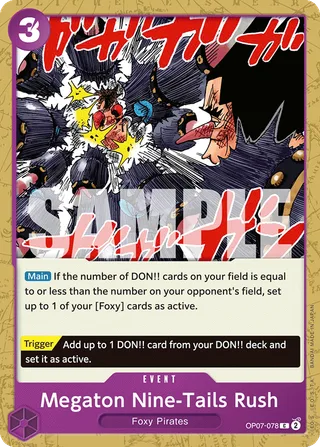 Megaton Nine-Tails Rush #OP07-078 · 500 Years in the Future Pre-Release Cards One Piece card