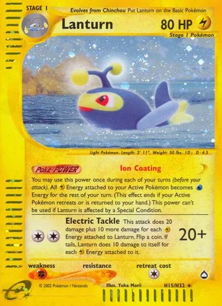 Lanturn #H15 · Aquapolis Pokémon card