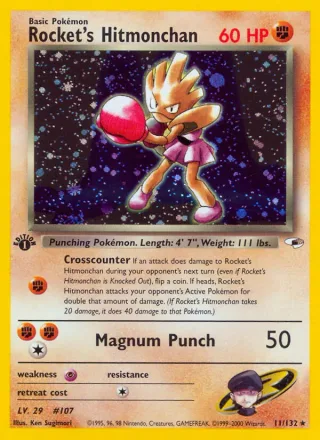 Rocket's Hitmonchan #11 · Gym Heroes Pokémon card