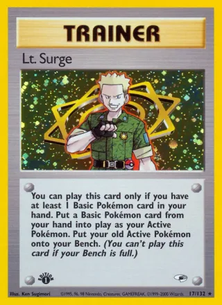 Lt. Surge #17 · Gym Heroes Pokémon card