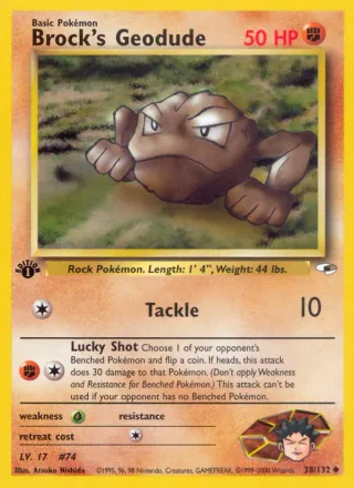 Brock's Geodude #38 · Gym Heroes Pokémon card