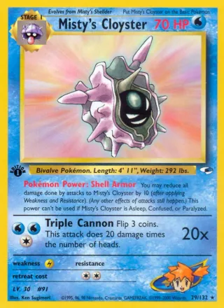 Misty's Cloyster #29 · Gym Heroes Pokémon card