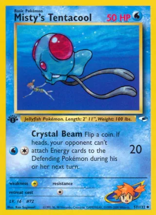 Misty's Tentacool #57 · Gym Heroes Pokémon card