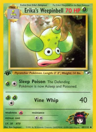 Erika's Weepinbell #49 · Gym Heroes Pokémon card