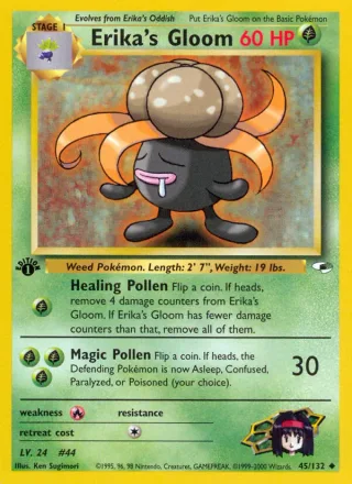 Erika's Gloom #45 · Gym Heroes Pokémon card