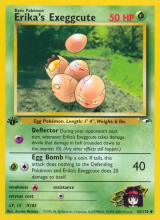 Erika's Exeggcute #43 · Gym Heroes Pokémon card