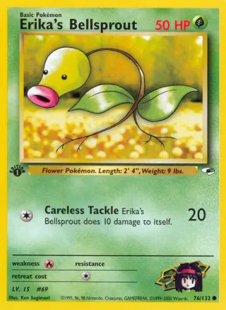 Erika's Bellsprout #76 · Gym Heroes Pokémon card