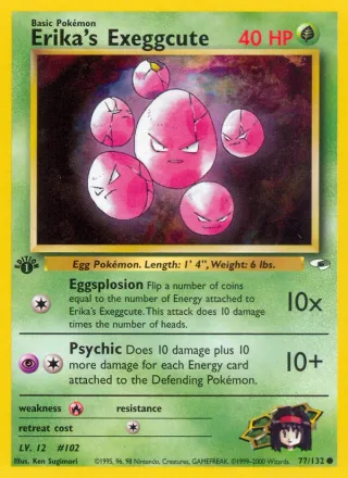 Erika's Exeggcute #77 · Gym Heroes Pokémon card