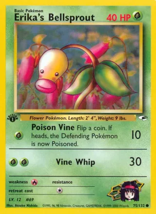 Erika's Bellsprout #75 · Gym Heroes Pokémon card