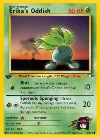 Erika's Oddish #78 · Gym Heroes Pokémon card