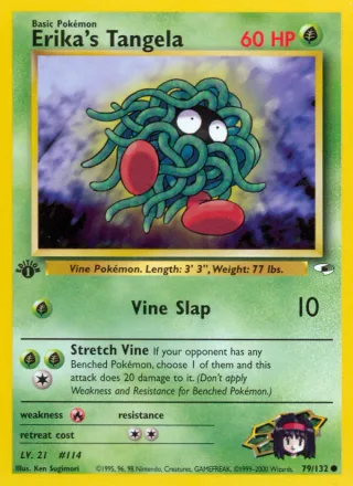 Erika's Tangela #79 · Gym Heroes Pokémon card