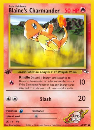 Blaine's Charmander #61 · Gym Heroes Pokémon card