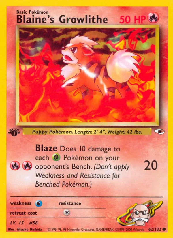 Blaine's Growlithe full card art