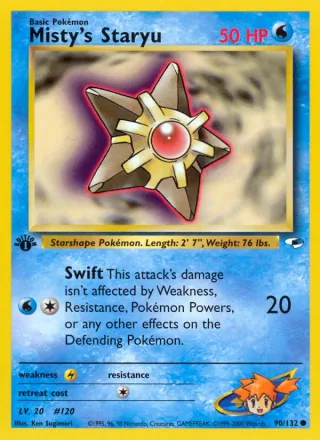 Misty's Staryu #90 · Gym Heroes Pokémon card