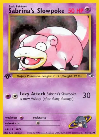 Sabrina's Slowpoke #95 · Gym Heroes Pokémon card