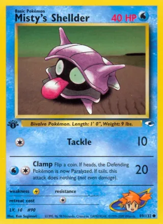 Misty's Shellder #89 · Gym Heroes Pokémon card