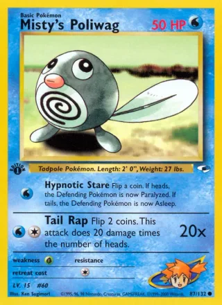 Misty's Poliwag #87 · Gym Heroes Pokémon card