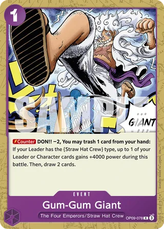 Gum-Gum Giant (Reprint) #OP09-078-reprint · ST-26: Starter Deck 26 PURPLE/BLACK Monkey.D.Luffy One Piece card