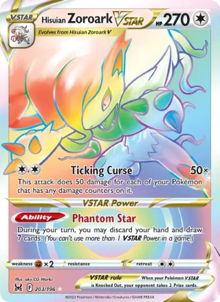 Hisuian Zoroark VSTAR #203 · Lost Origin Pokémon card