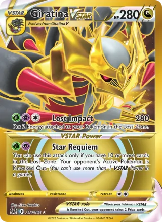 Giratina VSTAR #212 · Lost Origin Pokémon card