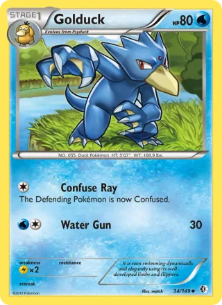 Golduck #34 · Boundaries Crossed Pokémon card