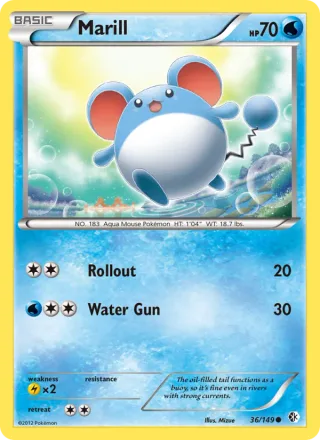 Marill #36 · Boundaries Crossed Pokémon card