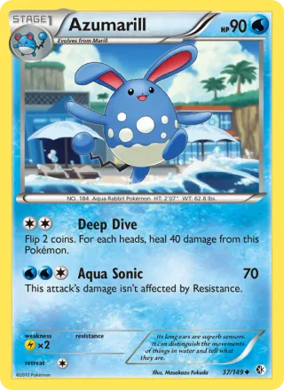 Azumarill #37 · Boundaries Crossed Pokémon card