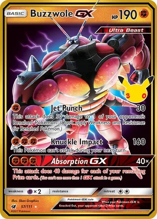 Buzzwole GX #013 · 30th Classic Collection Pokémon card